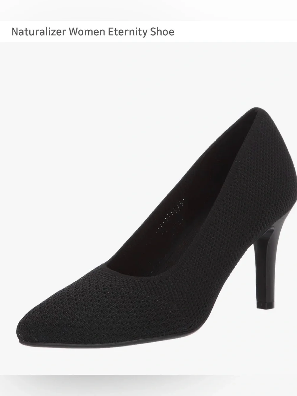 Naturalizer Black Pointed Knit Pump